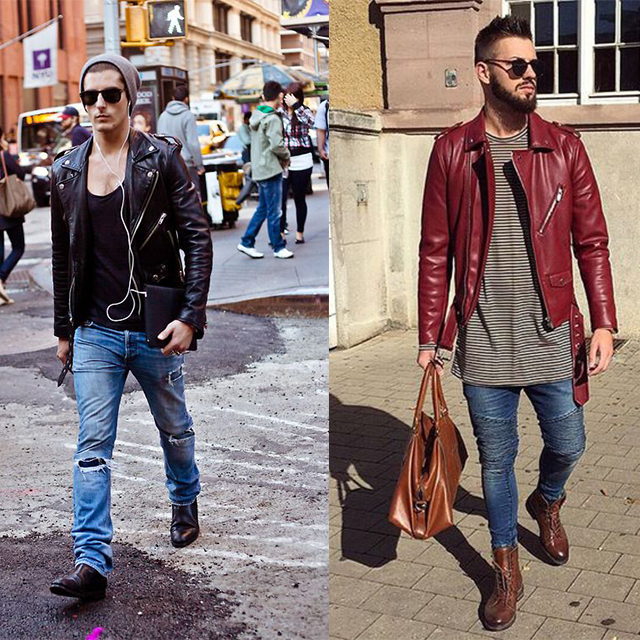 皮夹克又Man又有型,跟超会穿的酷boy学学如何穿搭