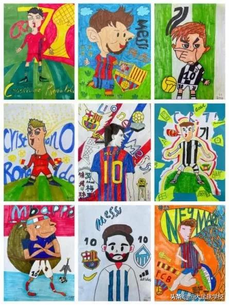 油画梅西和c罗,第六届书画展