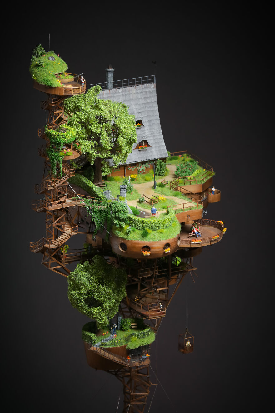 一座超迷你的“小村庄”,艺术家用两年时间创造出心中的乌托邦