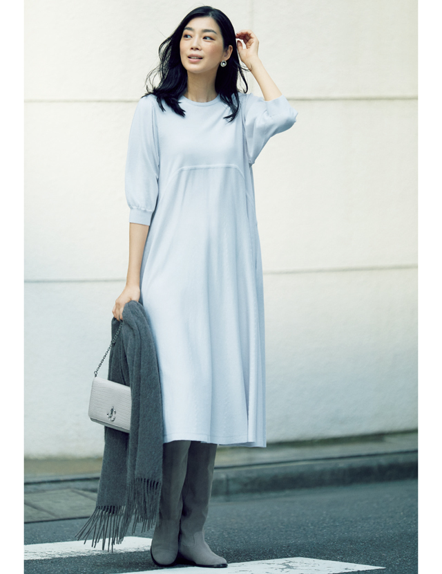 长靴配短裙的秋冬穿搭,长靴短裙子穿搭