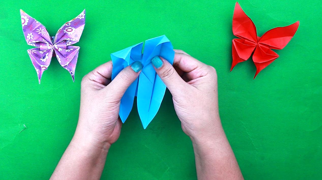 一张纸折蝴蝶花,蝴蝶折纸超高难度凤尾蝶