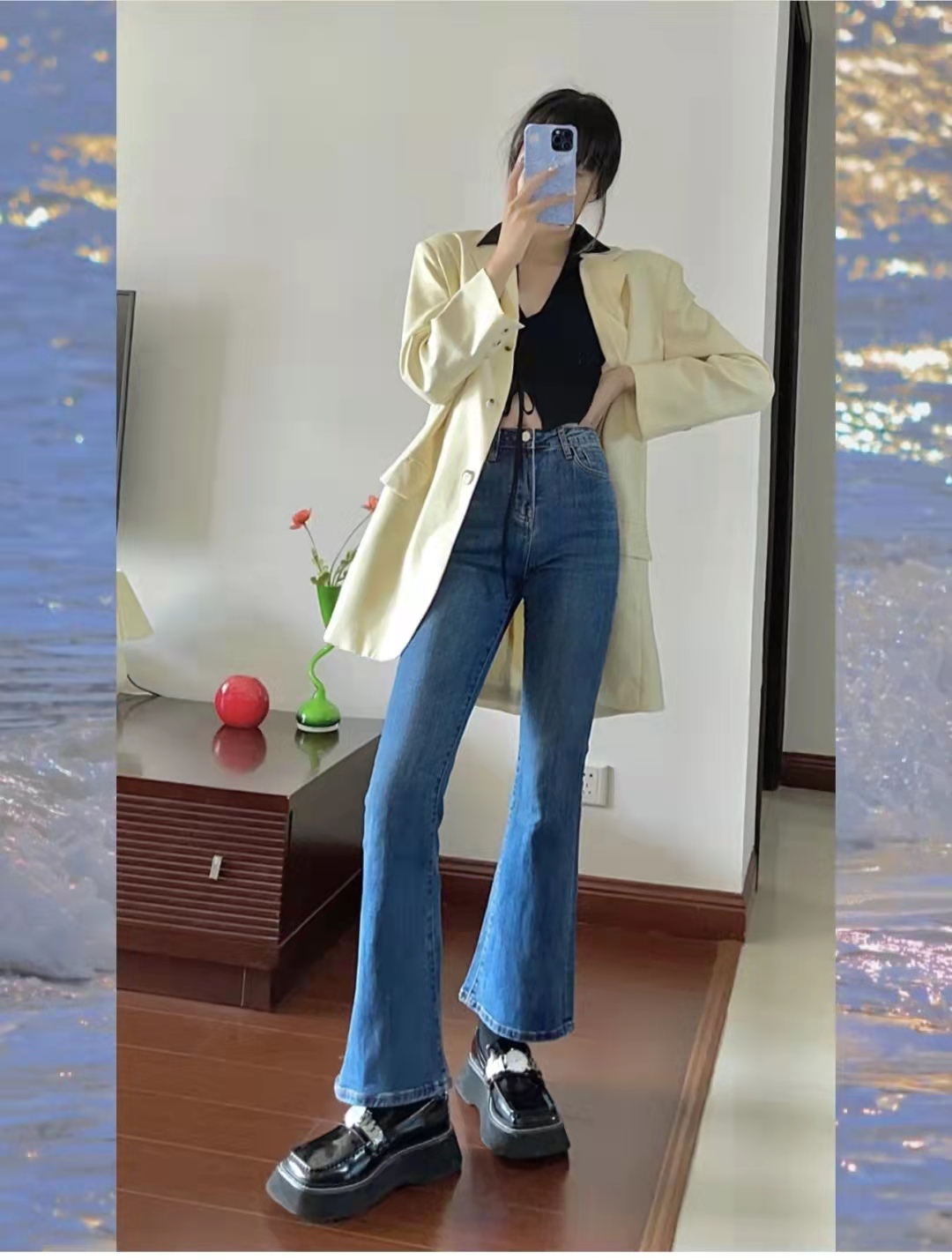 喇叭牛仔裤搭配卫衣好看吗,喇叭牛仔裤怎么搭配上衣和鞋