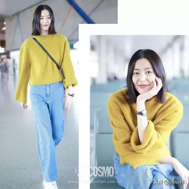 刘雯同款羊毛衫穿搭,初恋风的毛衣