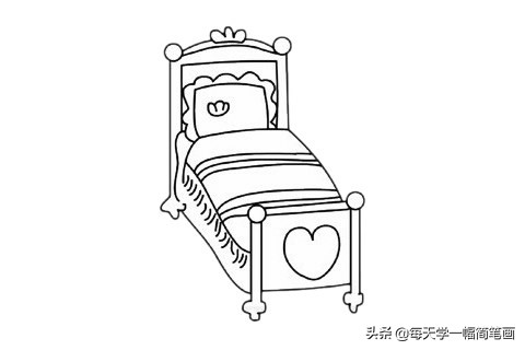 儿童公主床简笔画,简笔画公主床