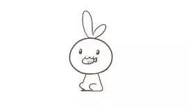 1-3岁简笔画入门小白兔,小白兔抱着胡萝卜简笔画怎么画