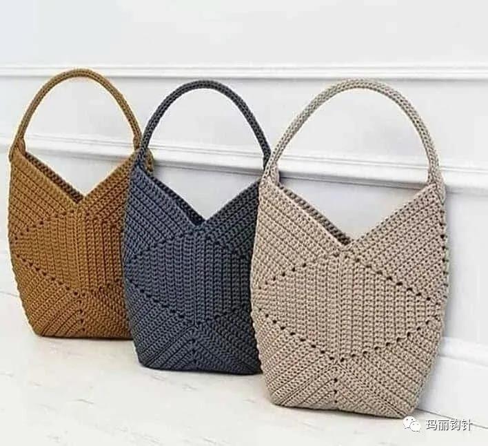 几何图形拼接包,几何斜挎大包包钩织教程