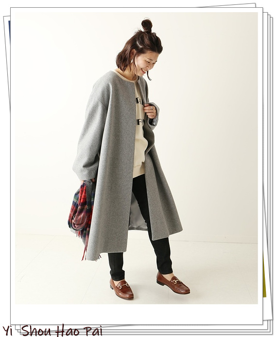 适合40岁女人的百搭大衣,白羊绒大衣穿搭40岁女士气质穿搭