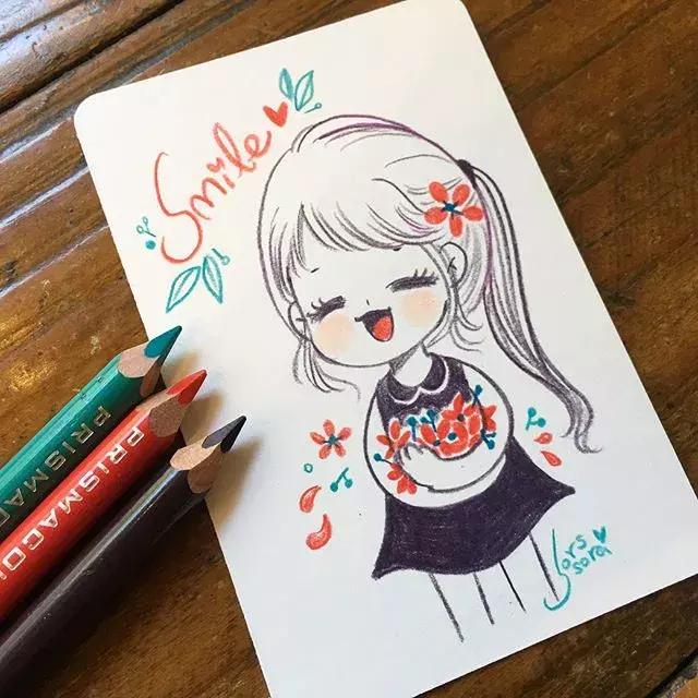 哈士奇的简笔画图片用彩铅画的,儿童彩铅简笔画6-12岁美观小人