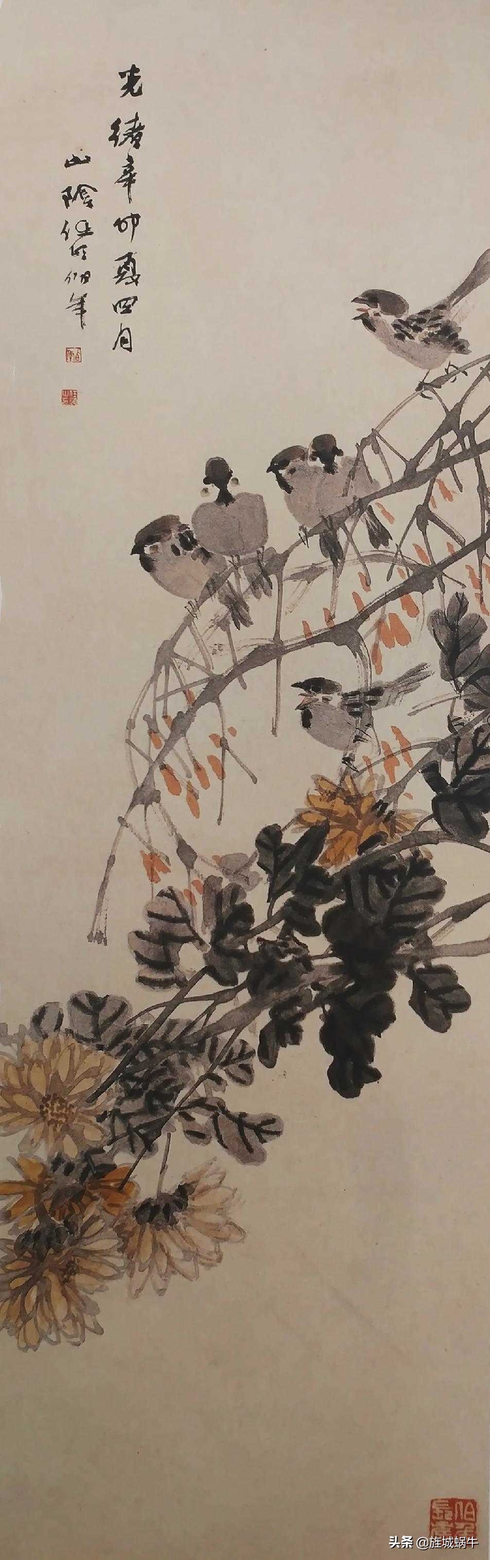 他以笔墨捕捉迎风腾飞的鸟雀、轻灵鲜活的花蕾