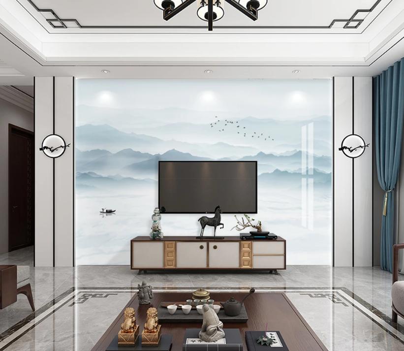 电视背景墙是贴石材还是瓷砖呢,现在最流行的瓷砖电视背景墙