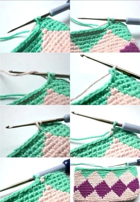 只需缝一条线的包包怎么做,钩包包虾片起头针法教程视频