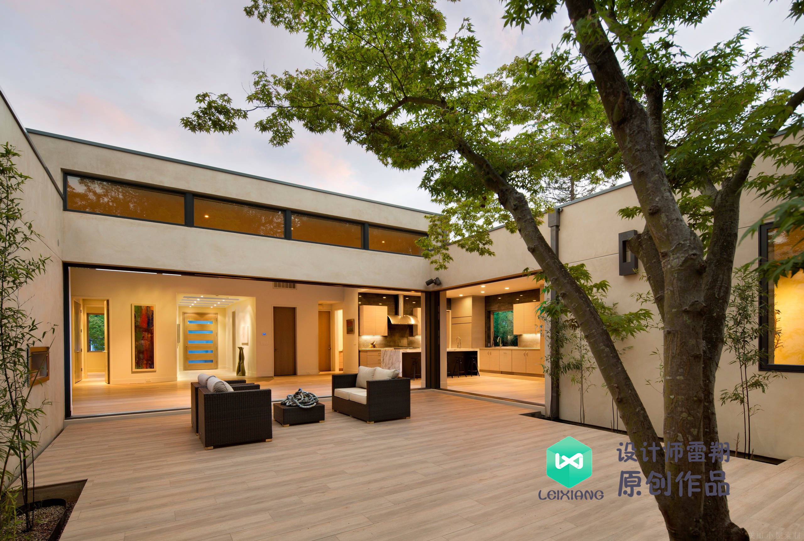 庭院防腐木颜色搭配效果图,庭院怎么铺装防腐木