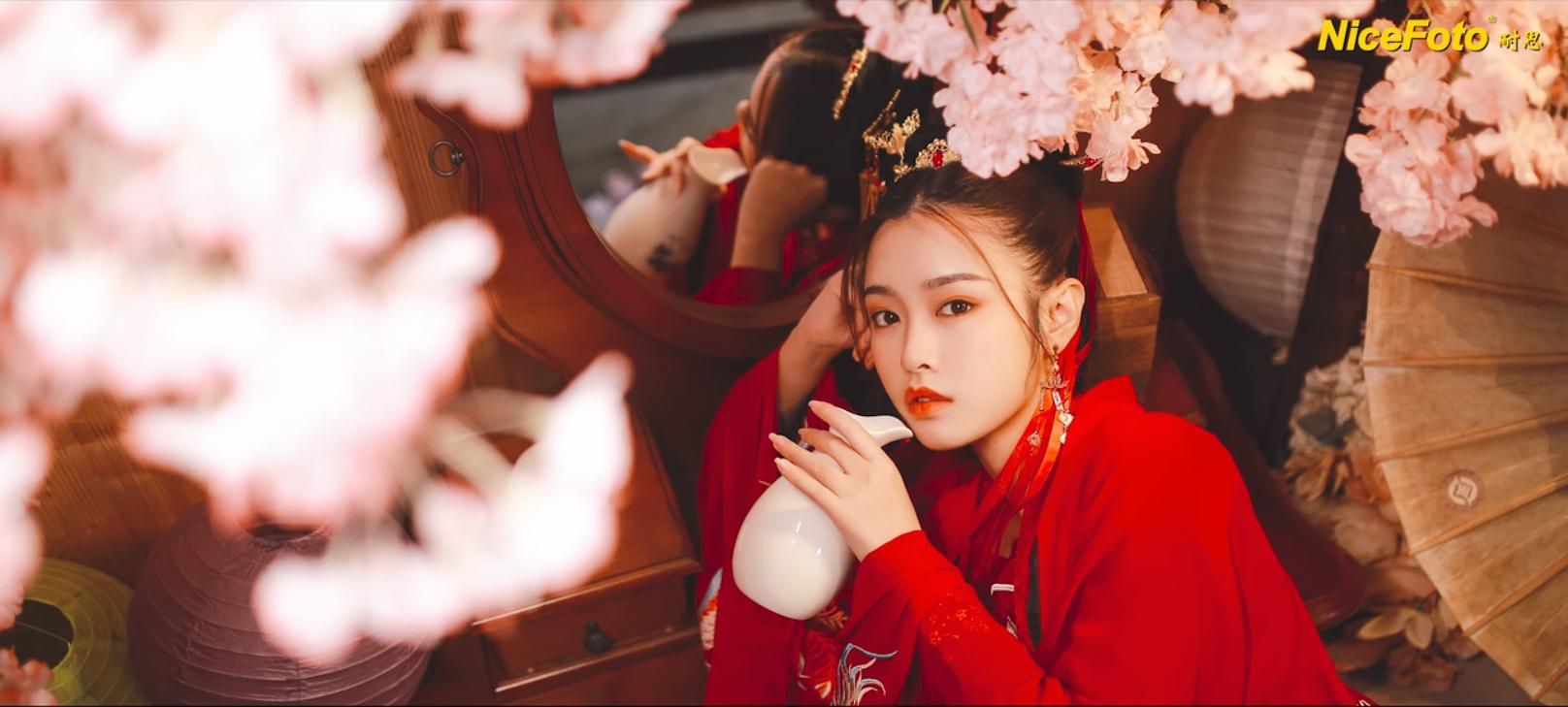 汉服夜间拍摄便携补光灯,汉服圆圈补光灯