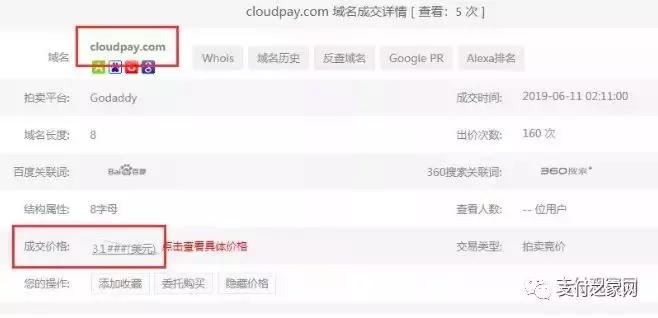 汇联通支付被列经营异常｜“云付”域名超21万元结拍