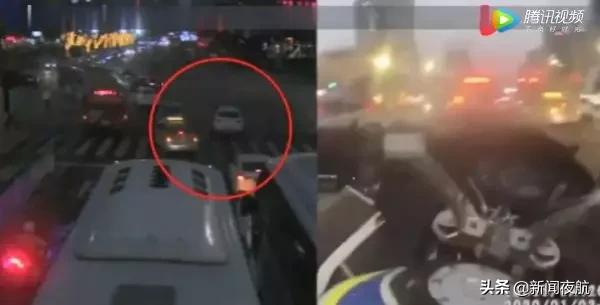 无证驾驶被拦闹市疯狂冲卡,女司机夜晚冲卡被交警围追