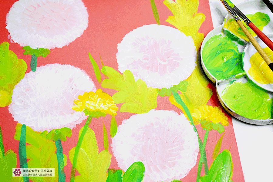 儿童画太阳与蒲公英图片,蒲公英怎么画儿童画