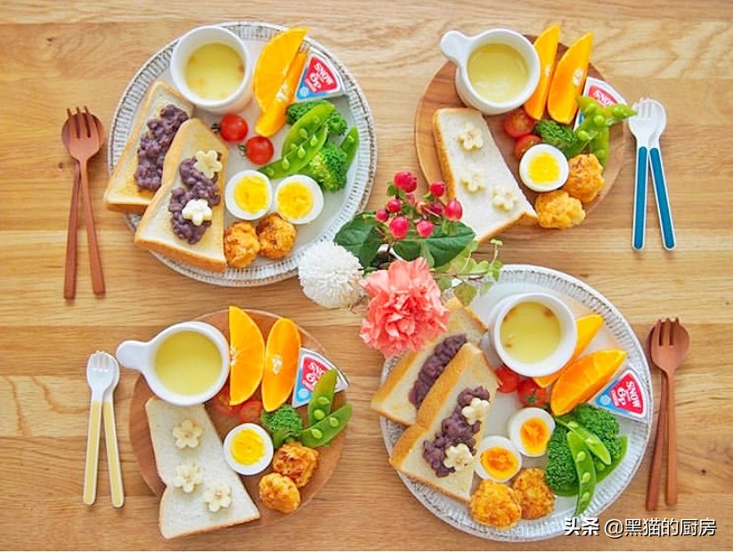 日本早晨给孩子准备简单的早餐,晒妈妈做的早餐