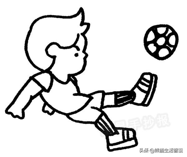 少儿美术创意画踢足球7-10岁,少儿足球画画