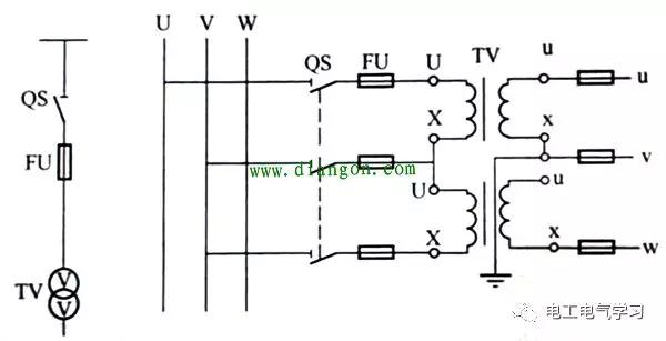 3相5柱电压互感器怎么接线视频,三相电压互感器和一个表怎么接线
