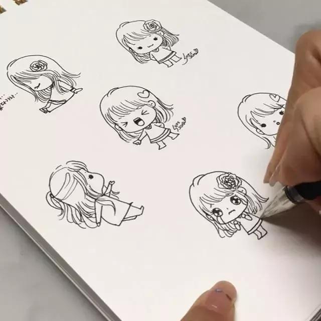 彩铅画古风人物简笔画,彩铅荷花简笔画几分钟就能学会