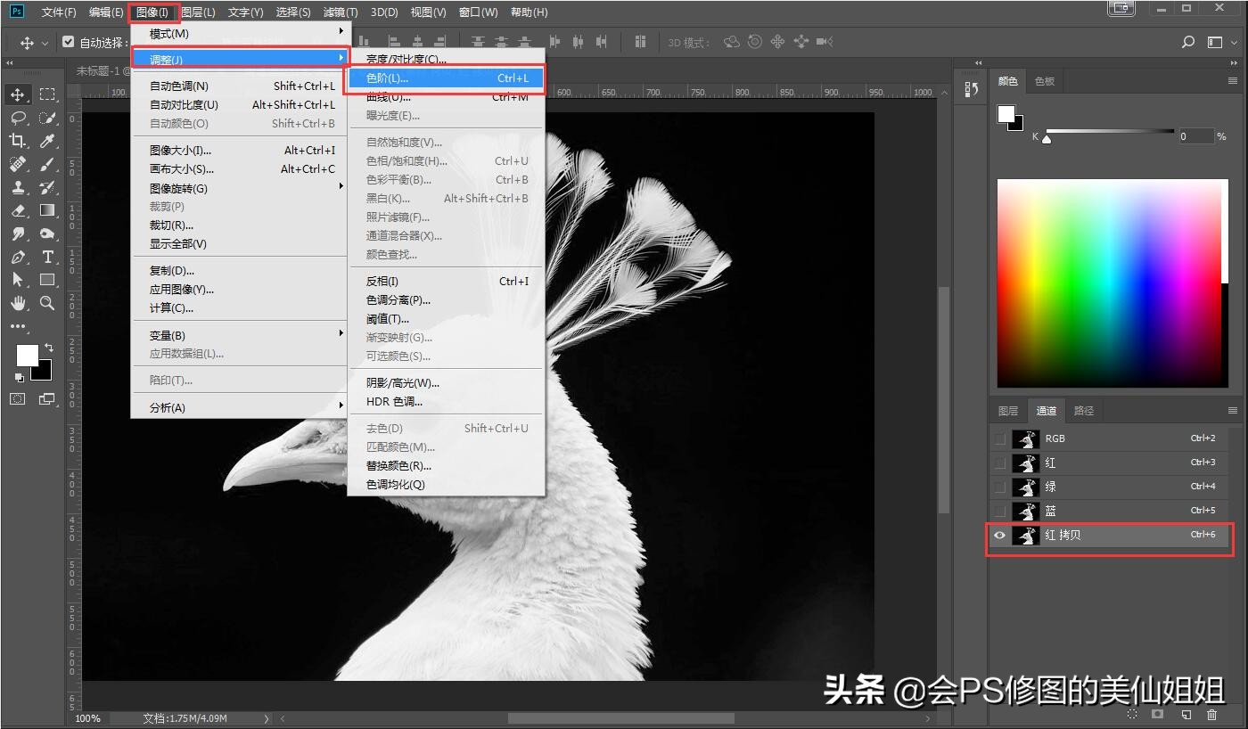 ps怎么用通道抠图大树,ps通道混合器抠图教程