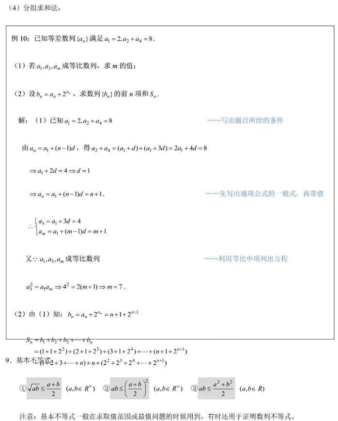高中数学各题型答题模板必背公式,高中数学必考题型及答题方法