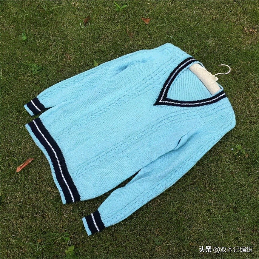 从上往下织v领整件衣服全过程,v领衣编织教程