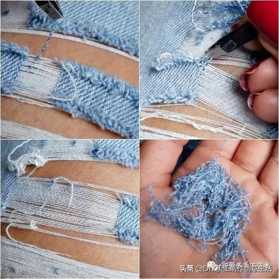 牛仔裤改造小点子,牛仔裤裤脚创意简单改造