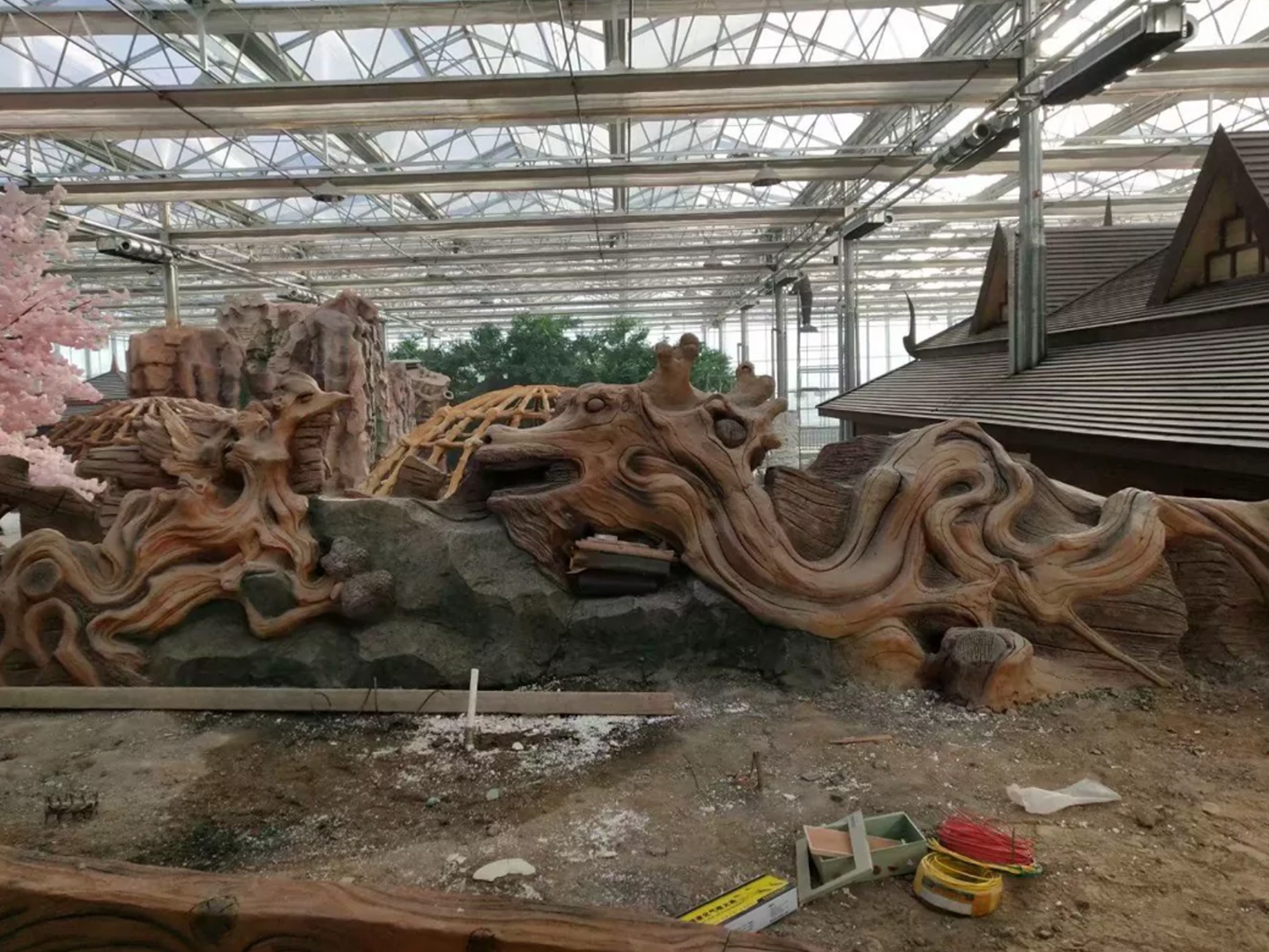 假山园林景观造景,水泥假山流水景观造景