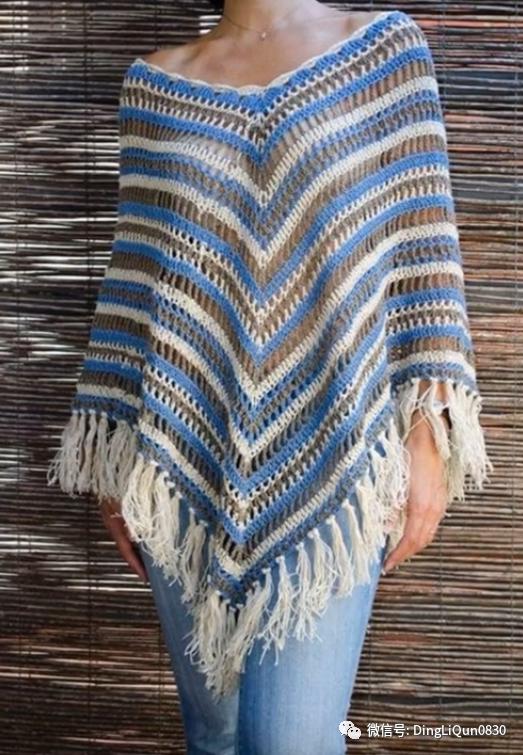 斗篷披肩钩花图样,针织披肩花样图片大全