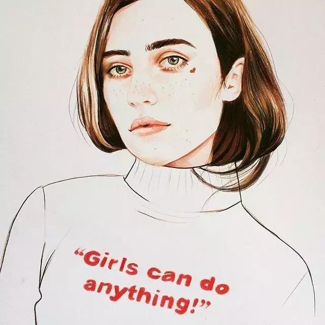 淡淡的彩铅插画，好迷人、性感