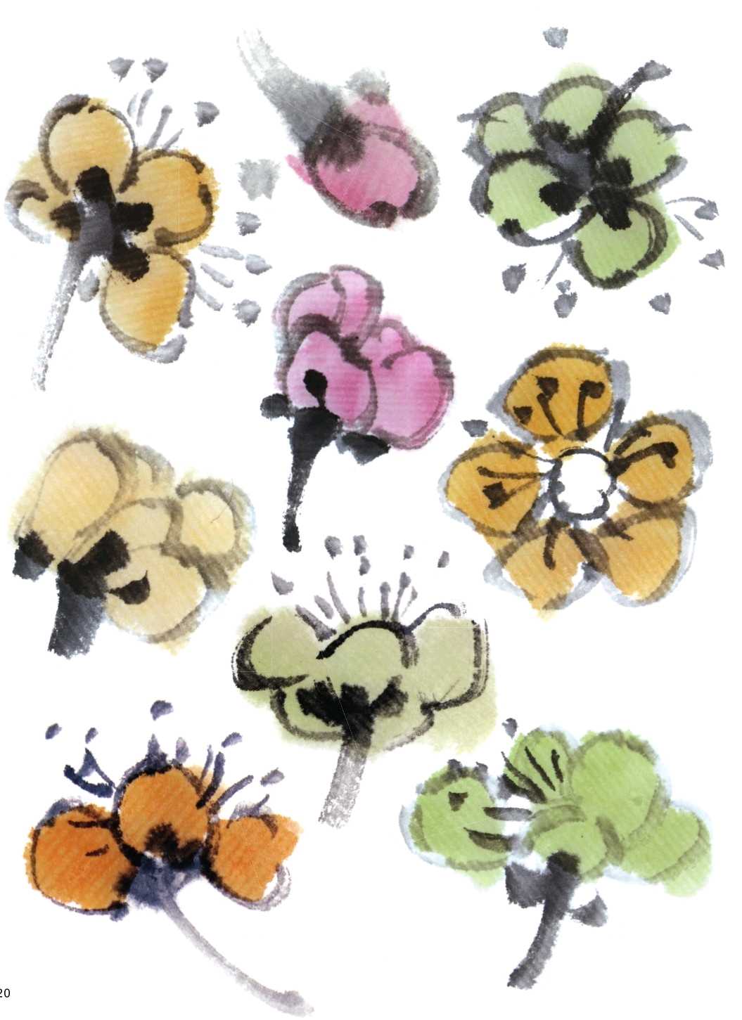 怎么画梅花和梅花树,写意画梅花的画法视频