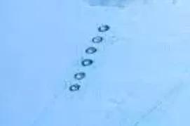 高校雪地双航母,哈尔滨一高校操场惊现双航母