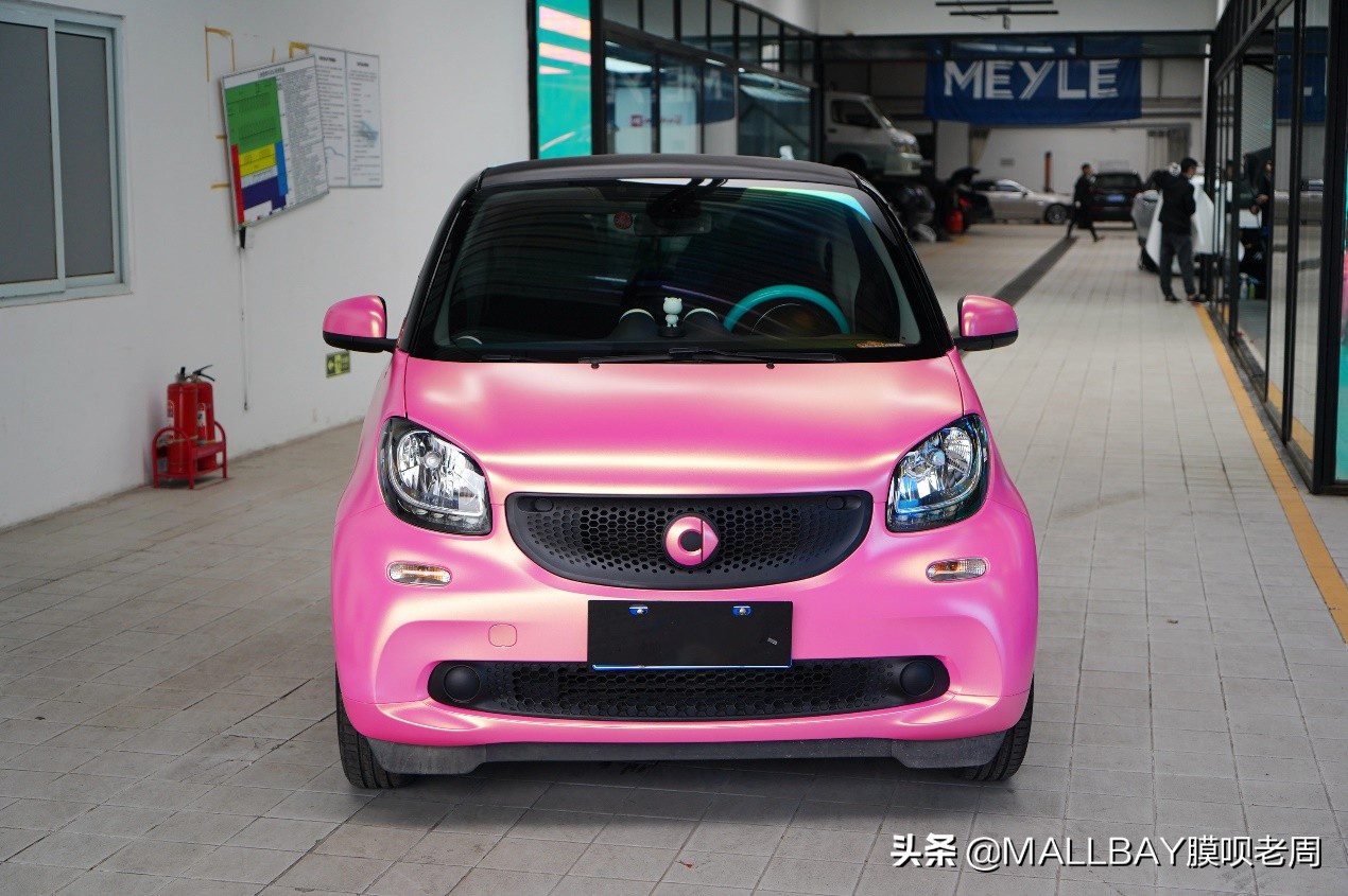 奔驰哑光改色效果图,奔驰smart改装图片