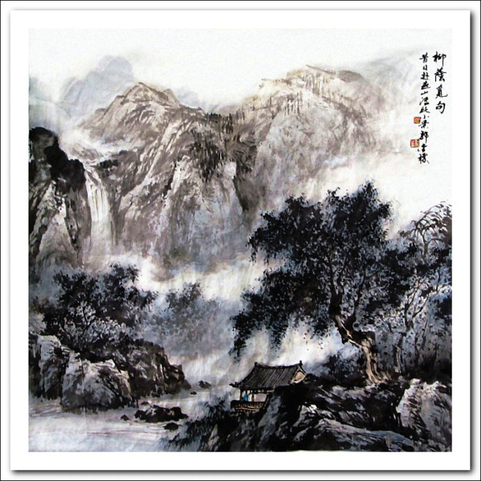 溪山国画山水画,郭金标山水画大全