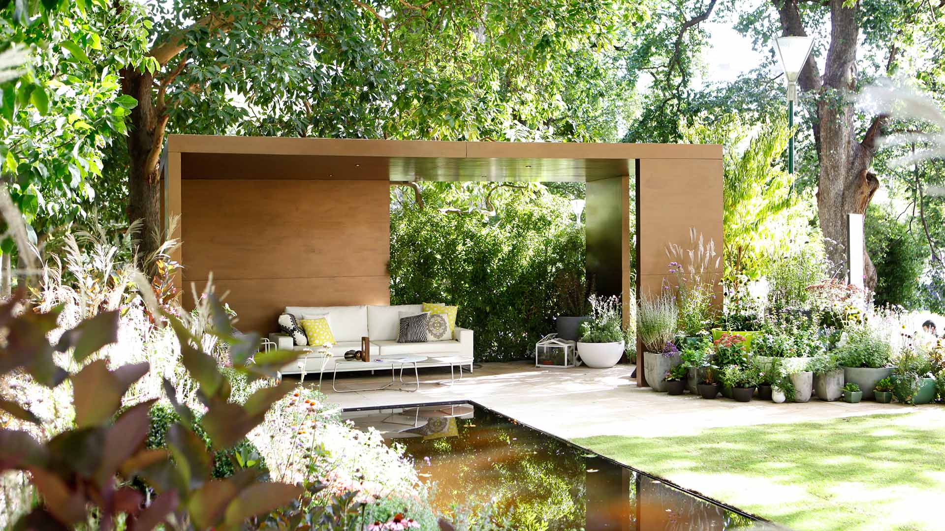 花园凉亭设计带鱼池多少钱,简单凉亭户外庭院遮风挡雨