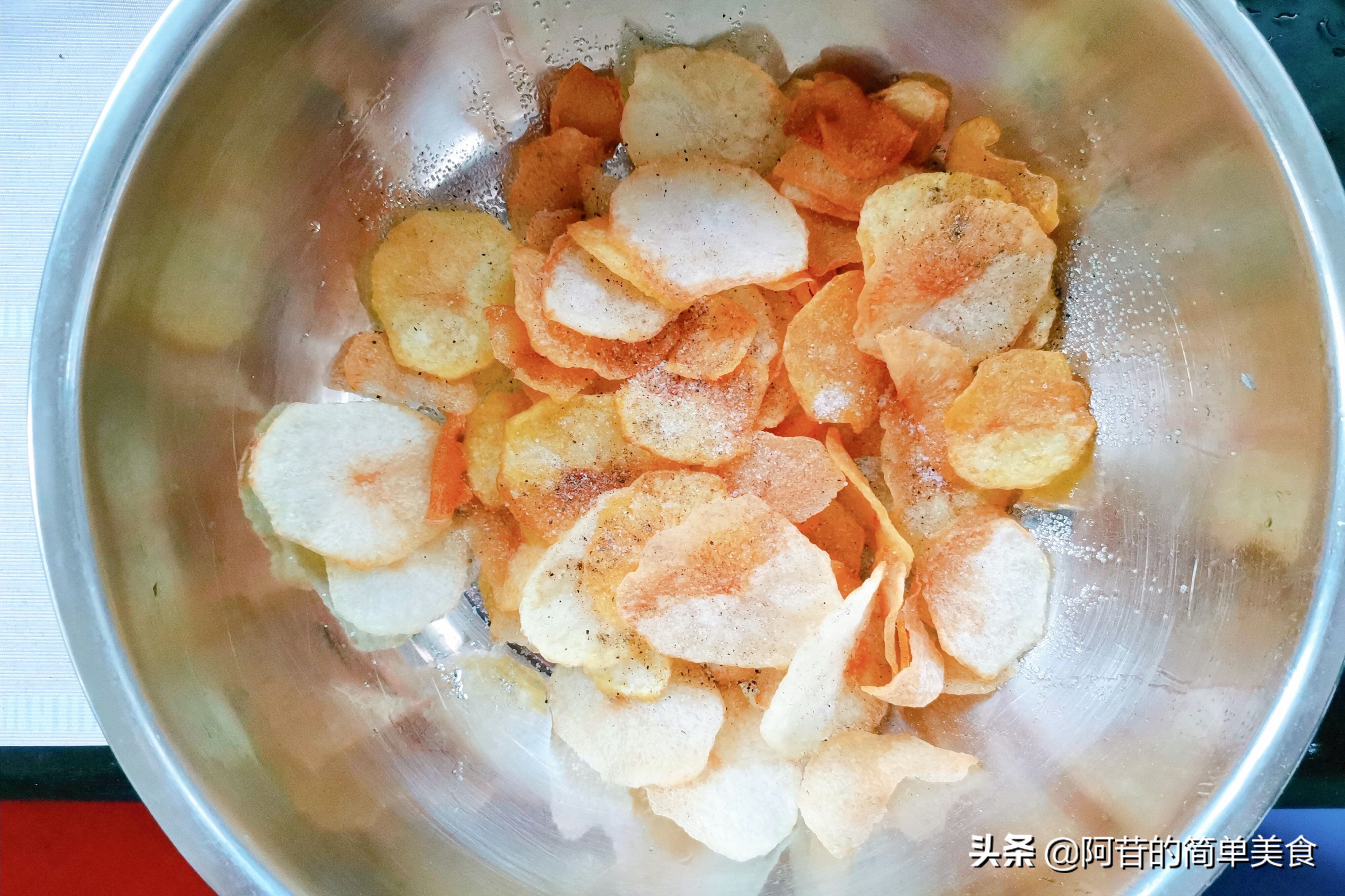 怎样做炸薯片又干又脆,自制又好吃又香的炸薯片