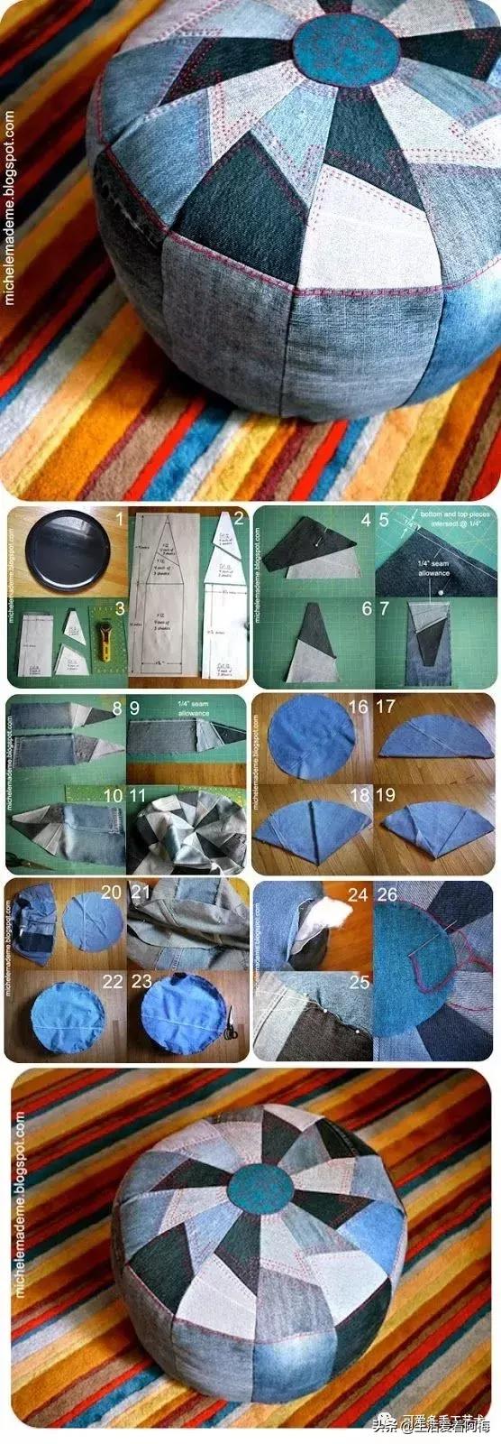 牛仔裤旧物改造手工制作小学生,废旧牛仔裤各种改造图解