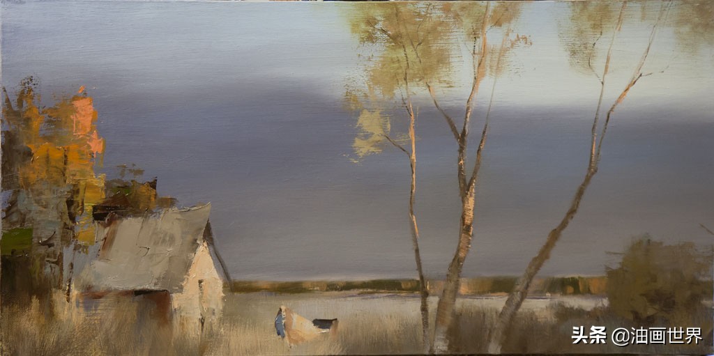 波澜壮阔雄壮唯美的风景油画,笔触风景画