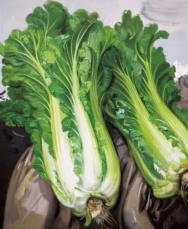 名家大师画白菜,画家笔下的工笔画白菜
