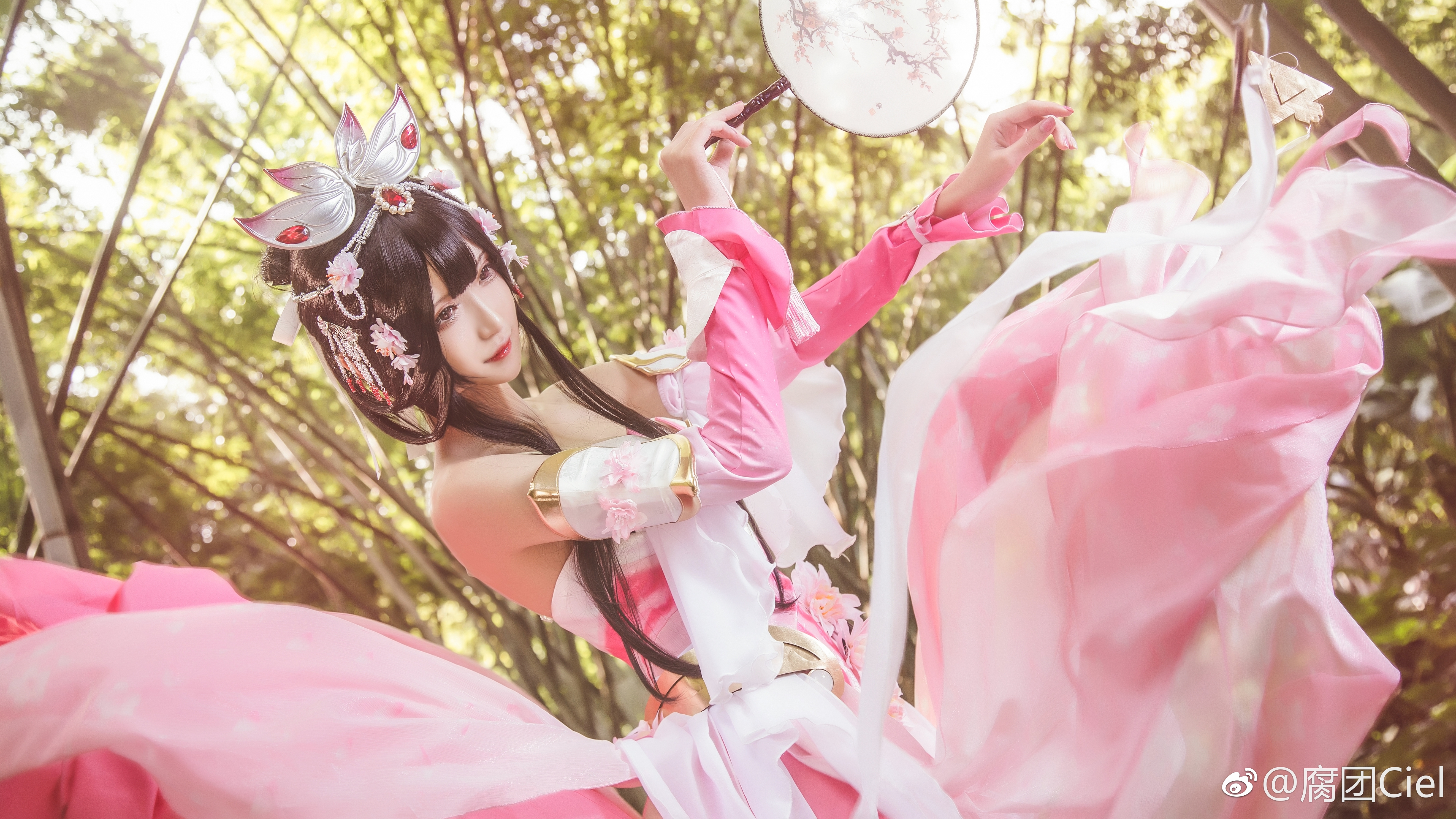 腐团儿cos照美冥直播回放,甄姬游园惊梦cos假发教程