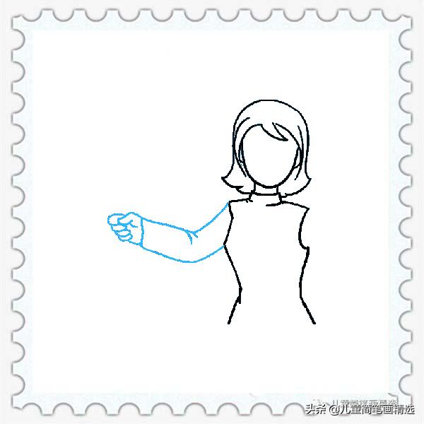 小杨老师简笔画动漫人物教程,保育老师人物简笔画