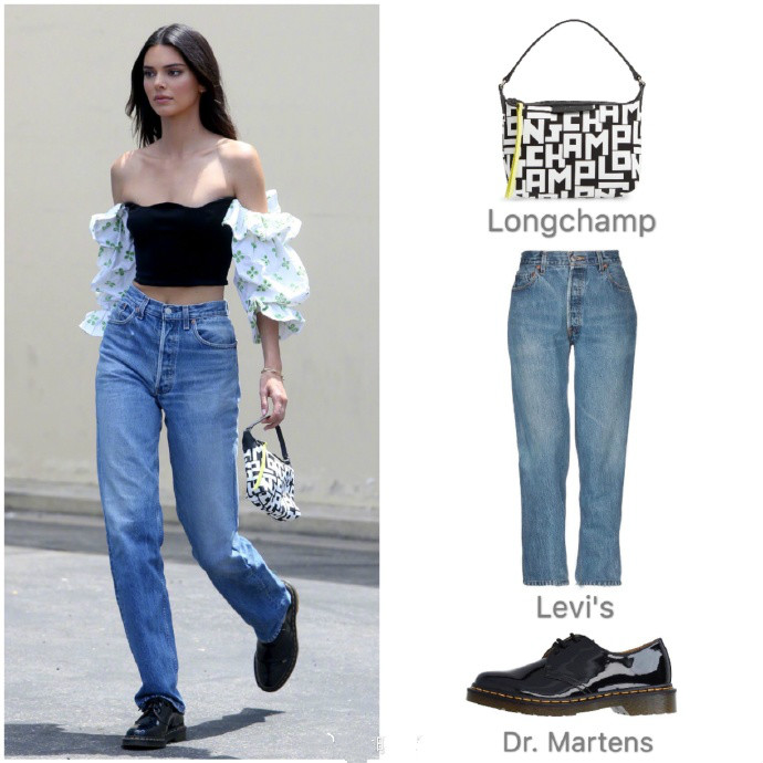 肯达尔詹娜穿牛仔半裤,肯达尔詹娜穿一身黑色look