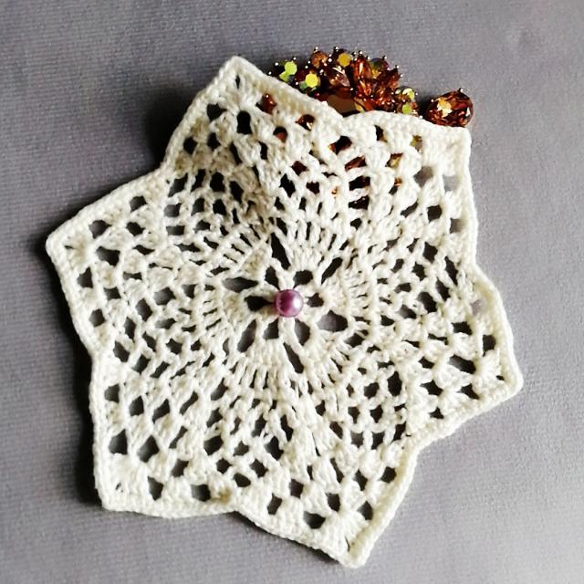 棉线钩16cm直径的杯垫,钩针钩织杯垫视频