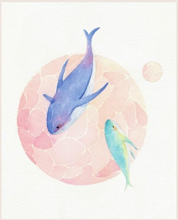 小清新水彩画大海里的精灵--鱼绘制教程