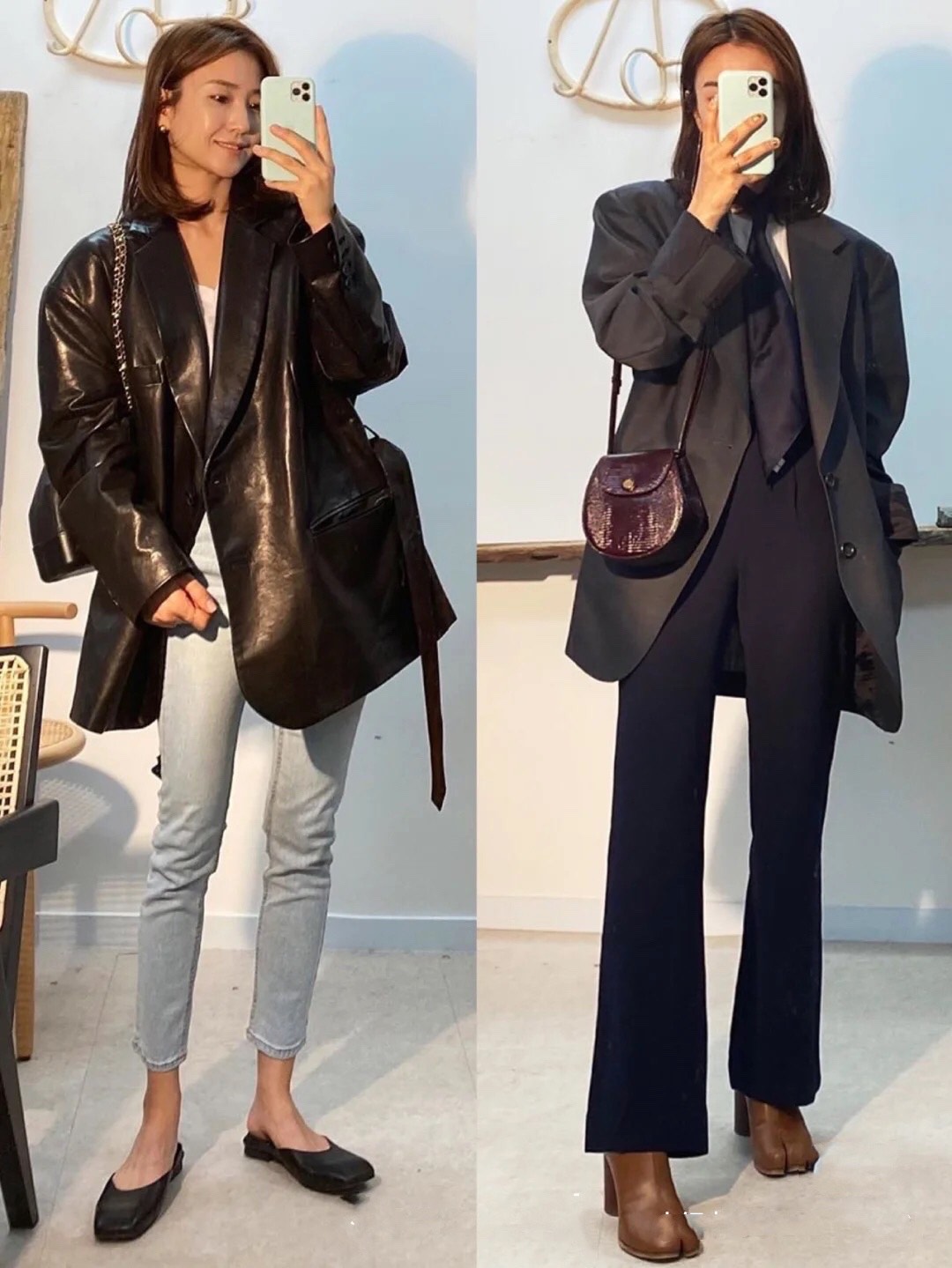 日系风格韩国小姐姐穿搭衣服,韩国西服女时尚穿搭