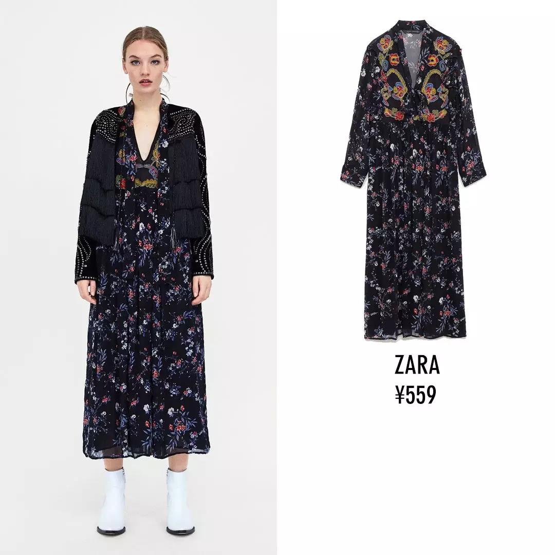 春季碎花裙推荐,玖姿春季碎花裙