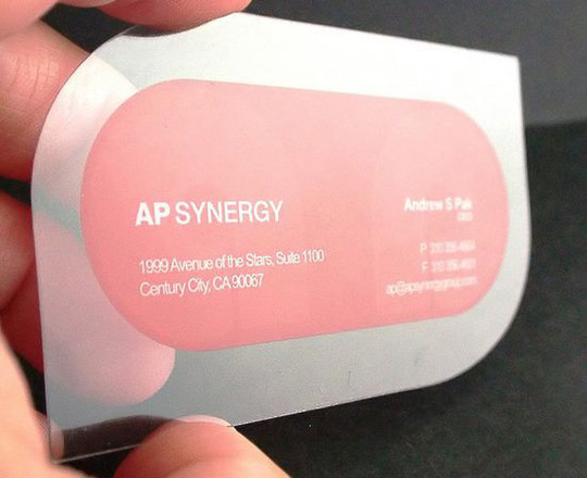 名片创意设计案例,亚克力透明名片效果图