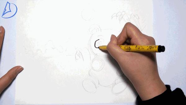 吃竹子的小熊猫怎么画简单又好看,怎么画正在竹林里吃竹子的小熊猫