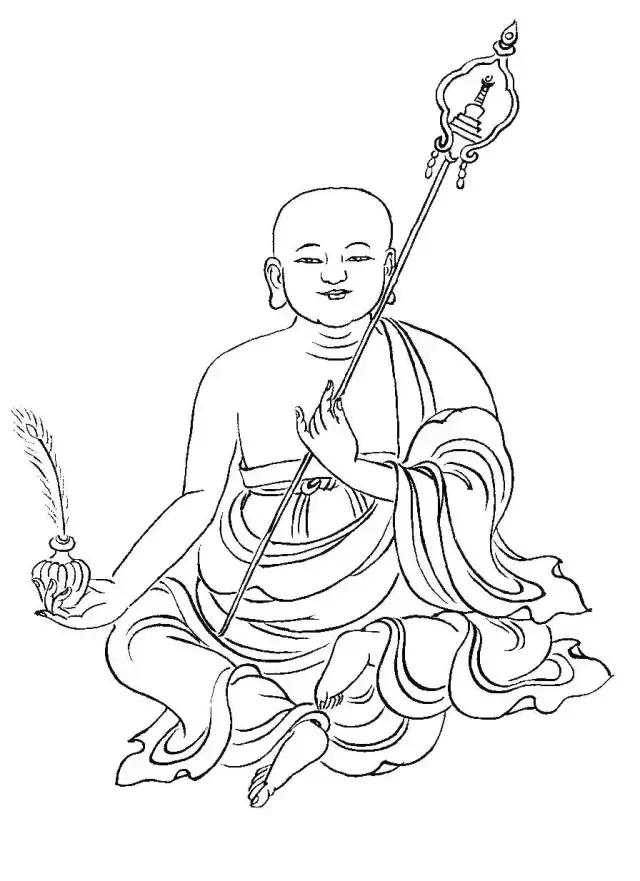 白描罗汉全本,罗汉白描100幅